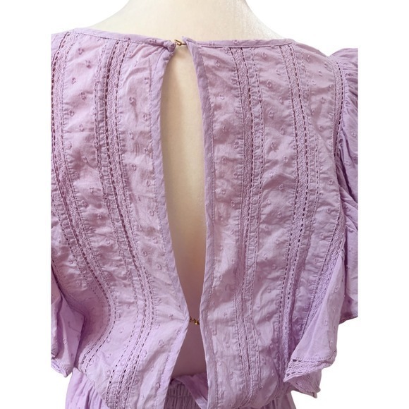 LoveShackFancy Natasha Wisteria Lavender Small Cotton Ruffle Mini Dress - Picture 8 of 13
